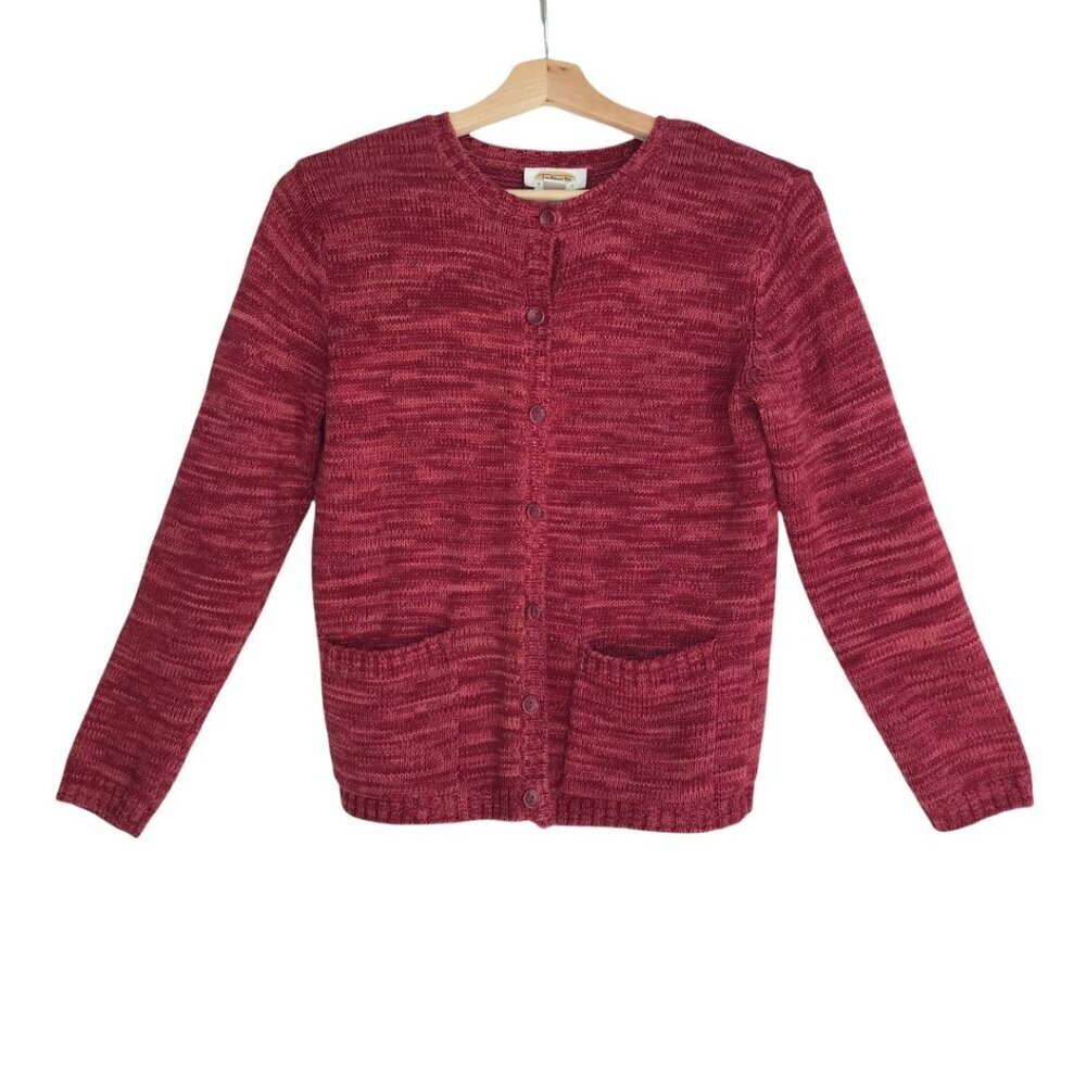 Talbots Petite Rust Multi Colored Button Front Long  Sleeve Cardigan  Size Petit